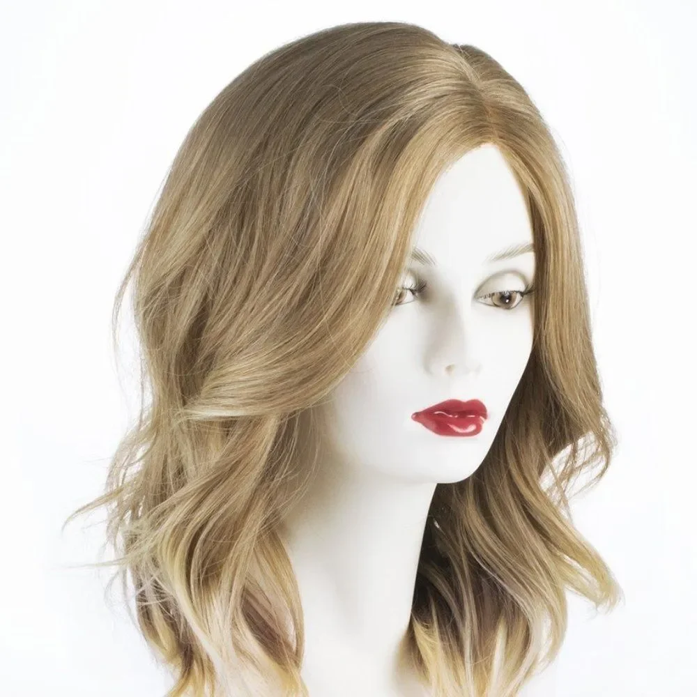 BLONDE MIX New Wig MONO PART Trendy Long Flirty Bob With Heat Friendly Fiber!